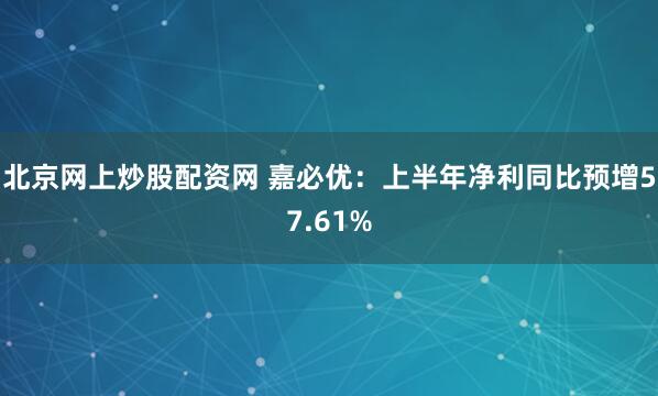 北京网上炒股配资网 嘉必优:上半年净利同比预增57.61%