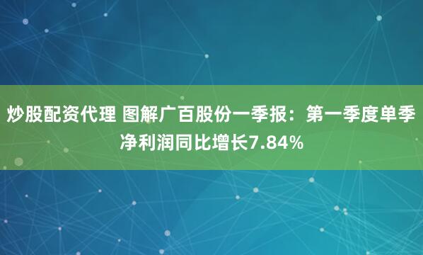 炒股配资代理 图解广百股份一季报：第一季度单季净利润同比增长7.84%